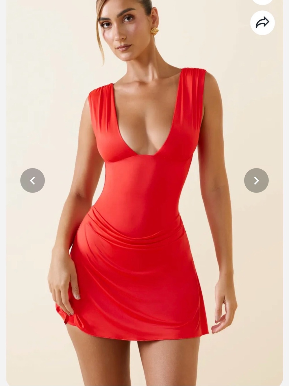 Oh Polly Red Scoop-Back Mini Dress